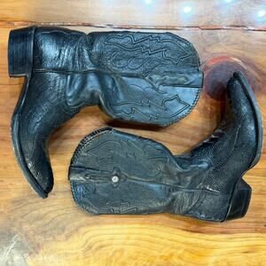 Montana Leather Boots Mens 8 1/2 E Cowboy Western